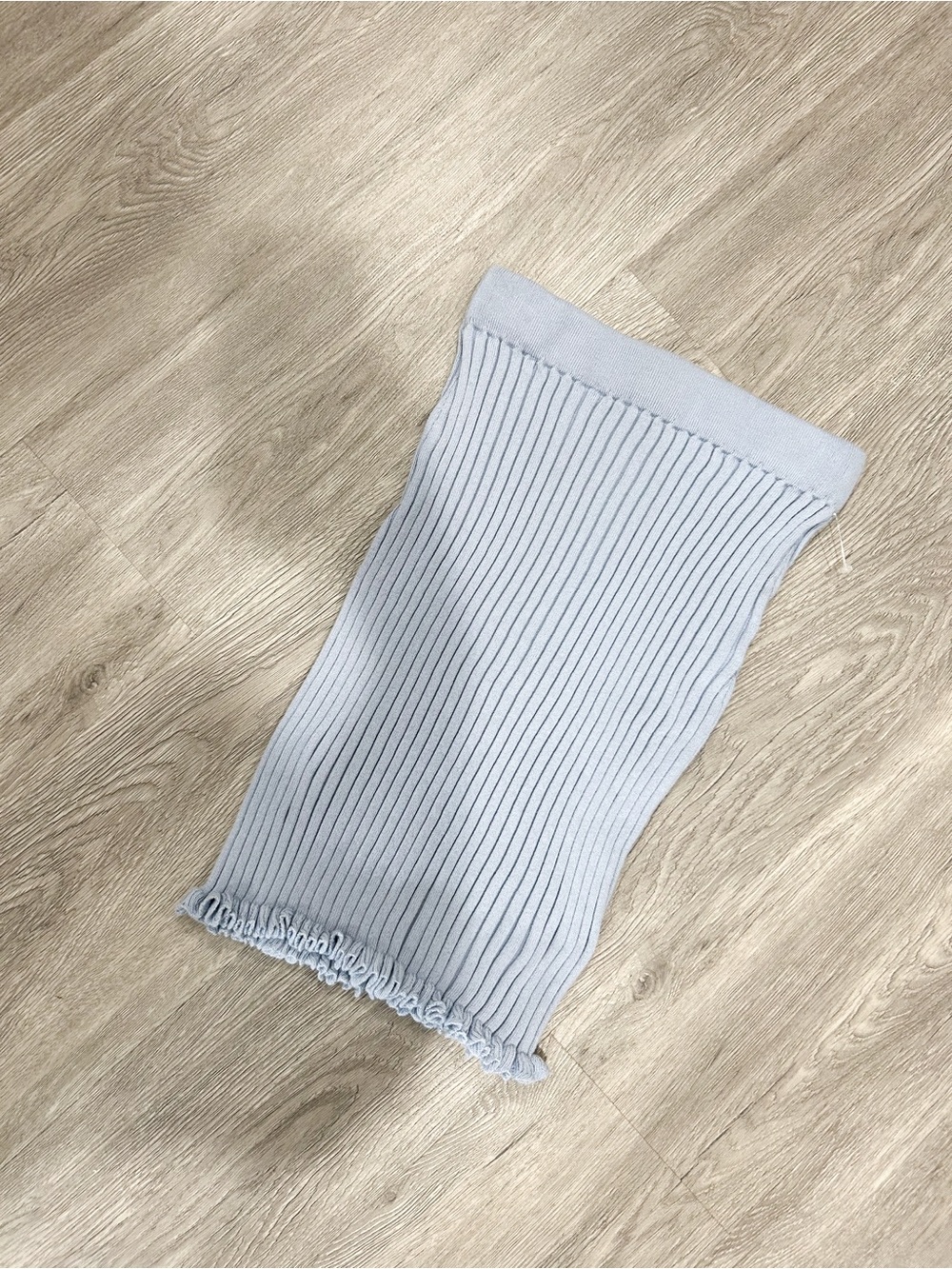 Haute Monde Light Blue Ribbed Tube Skirt for Kids